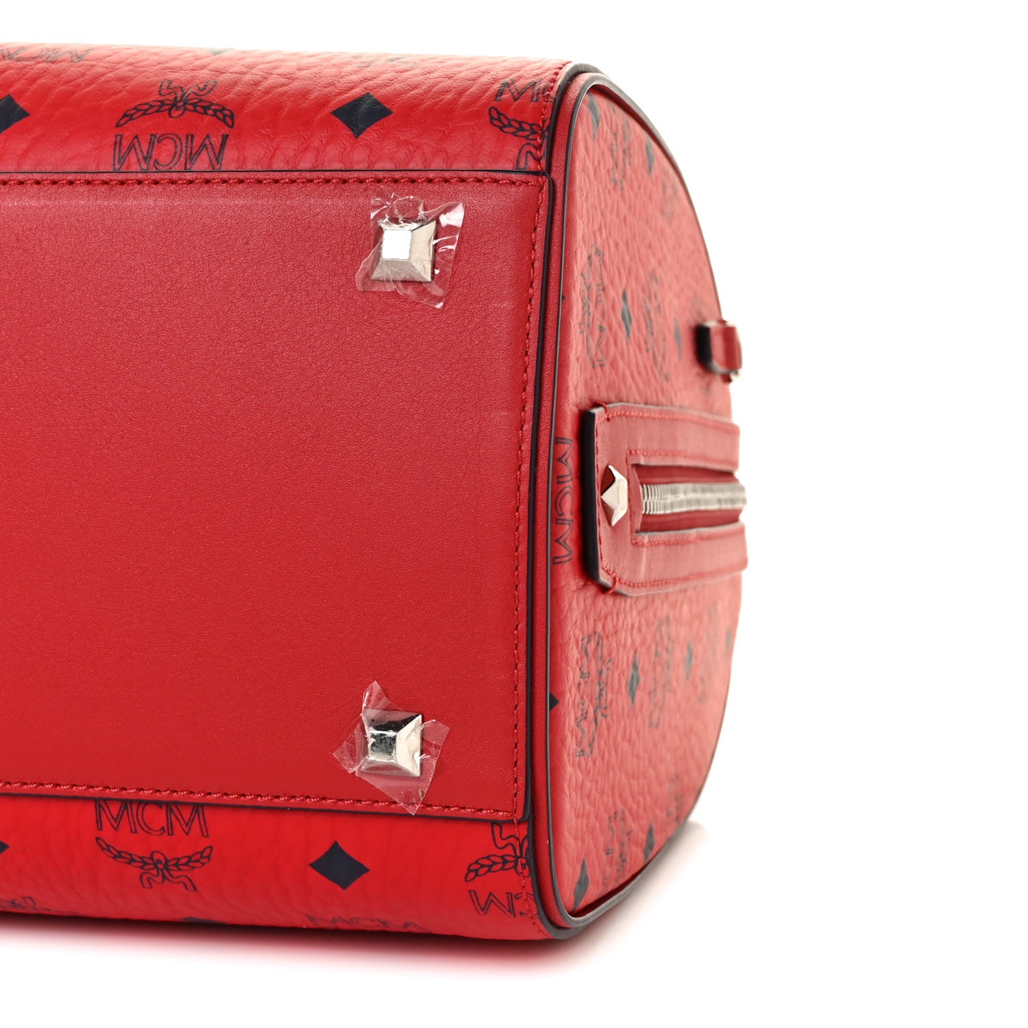 MCM Visetos Medium Essential Boston Bag Red 5 of 7