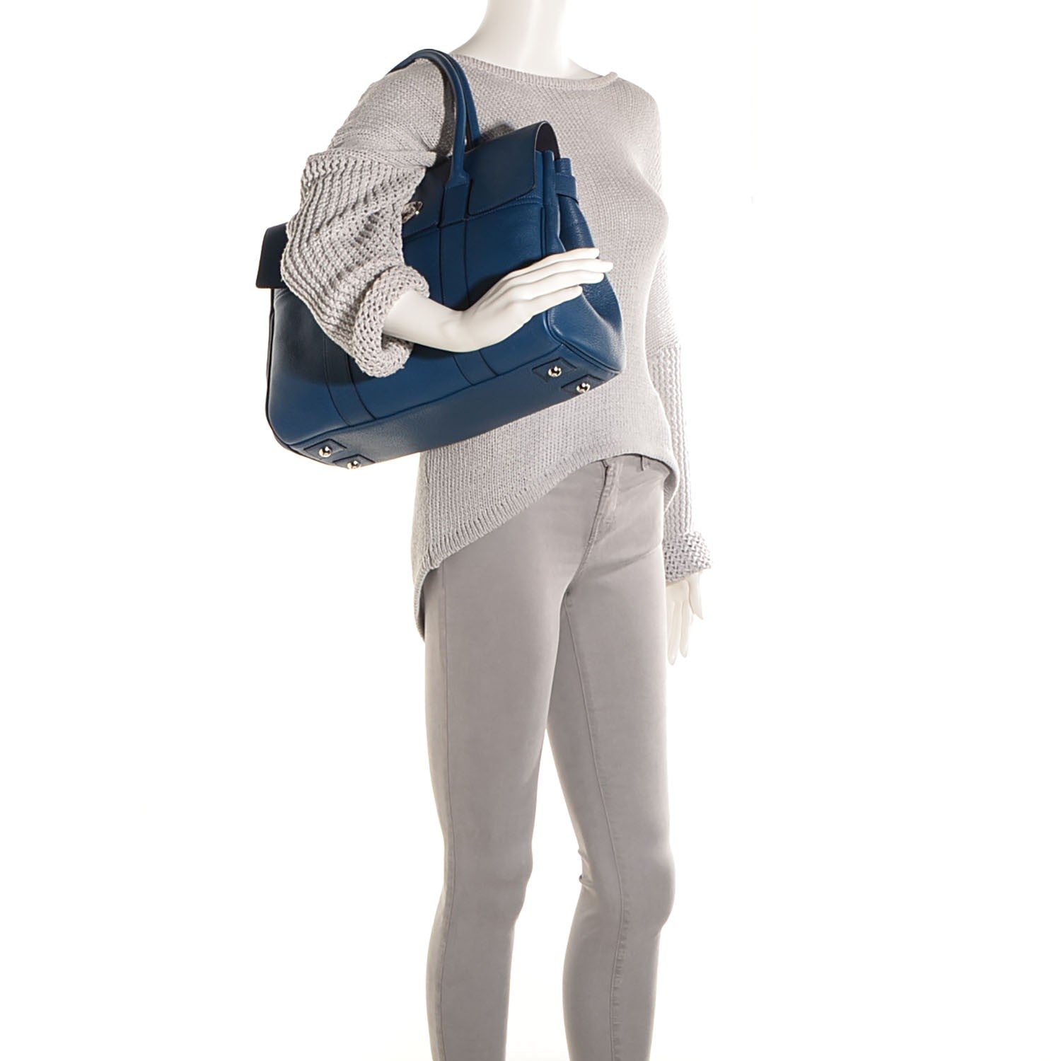 Mulberry Classic Grain Small Bayswater Sea Blue 2 of 12