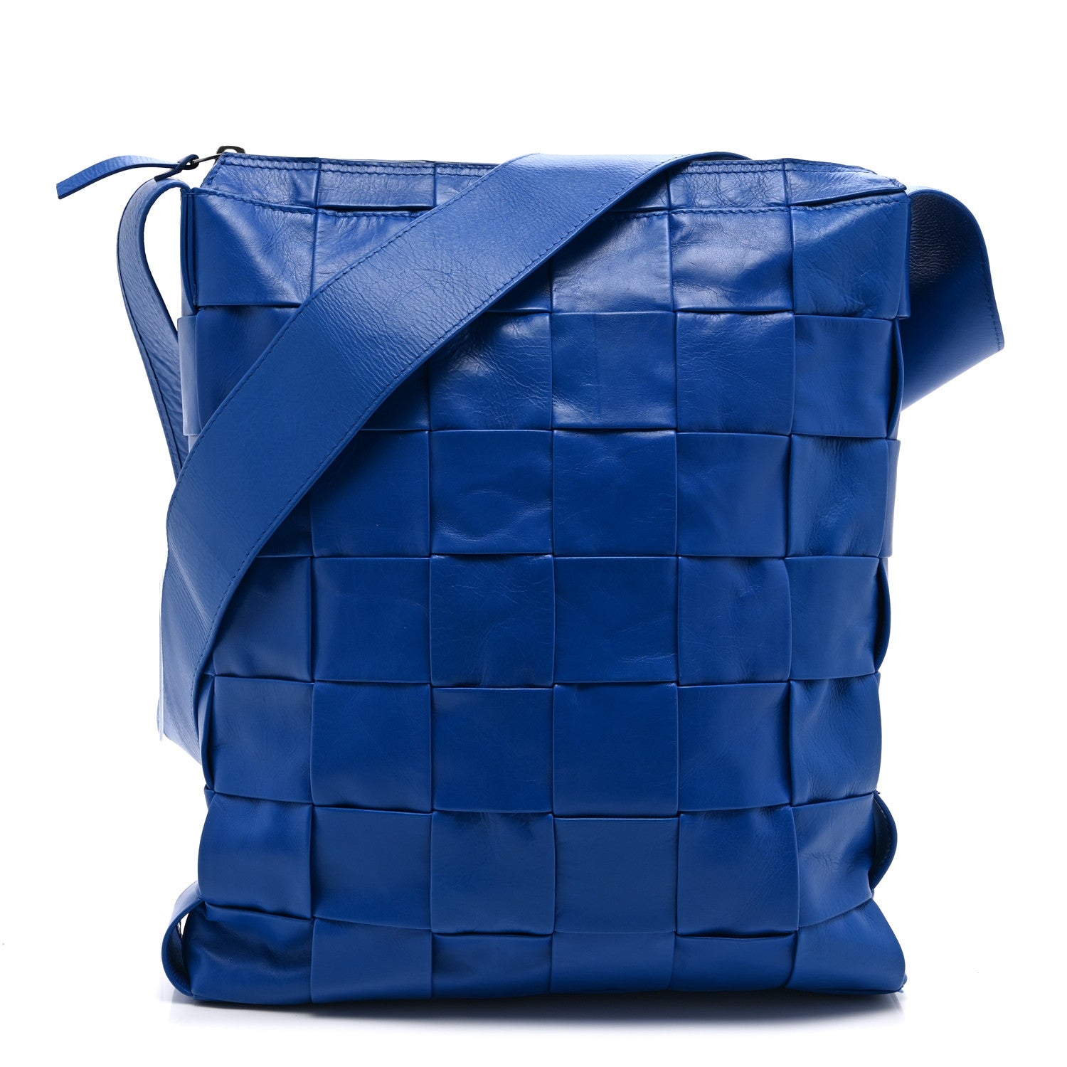 Bottega Veneta Paper Calfskin Maxi Intrecciato Cassette Messenger Blue 1 of 11
