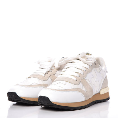 Valentino Garavani Fabric Suede Camustars Womens Rockrunner Sneakers 37.5 White 3 of 10
