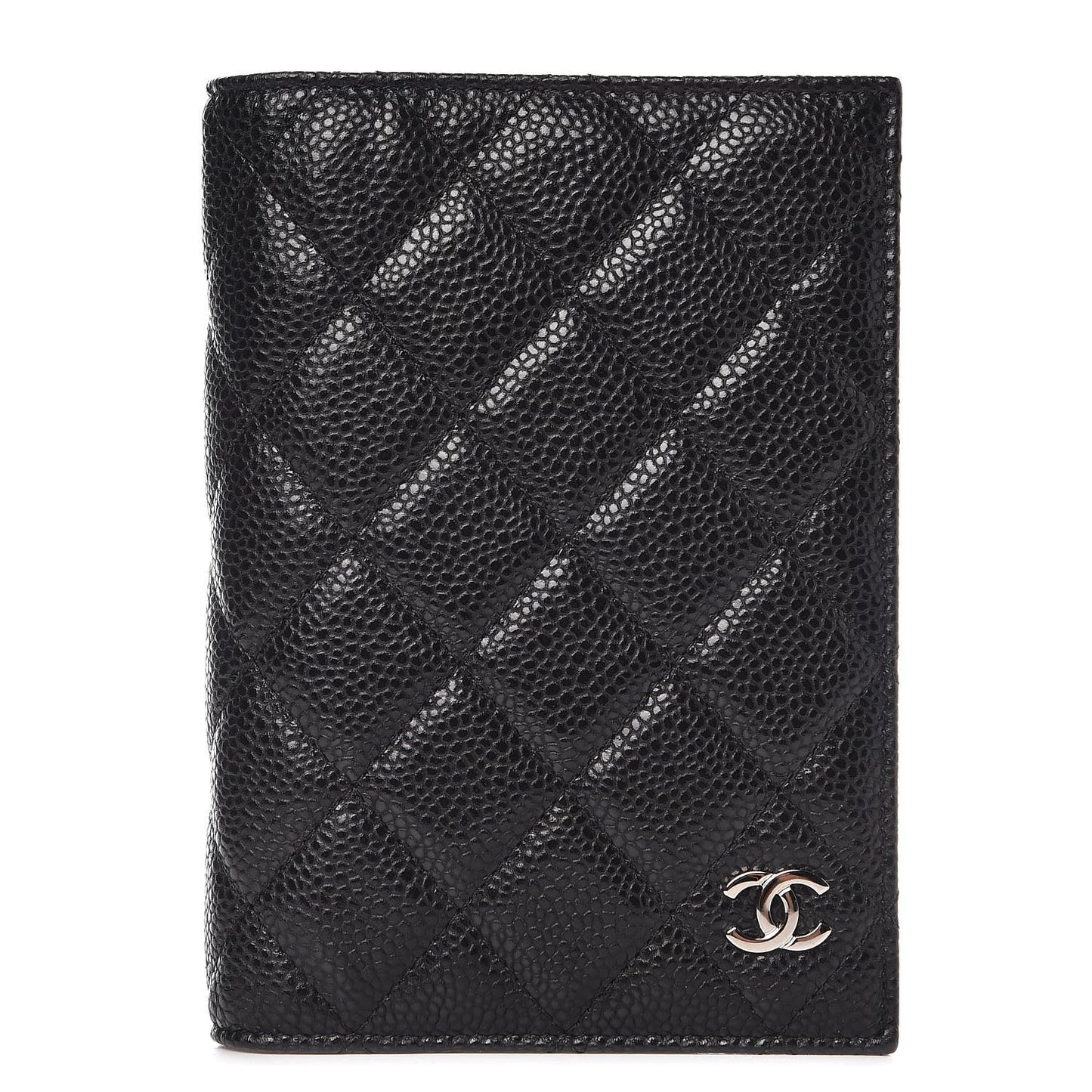 Caviar Quilted Passport Holder Black