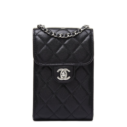 Chanel Caviar Quilted Classic Phone Holder Black 1 of 14