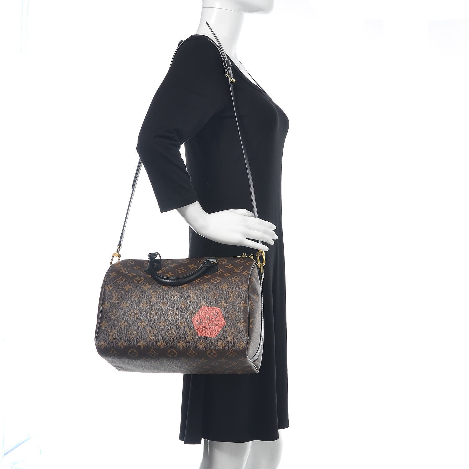 Louis Vuitton Monogram My World Tour Speedy Bandouliere 30 Black 2 of 11