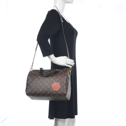 Louis Vuitton Monogram My World Tour Speedy Bandouliere 30 Black 2 of 11