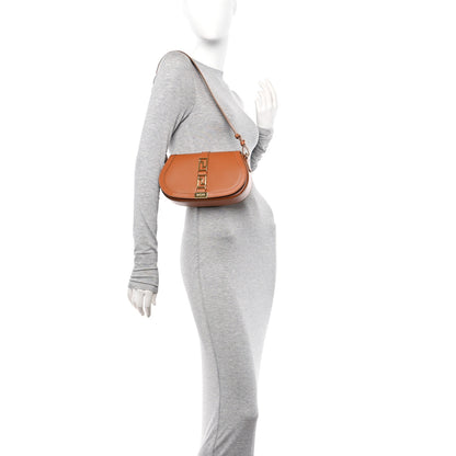 Versace Calfskin Medium Greca Goddess Shoulder Bag Caramel 2 of 11