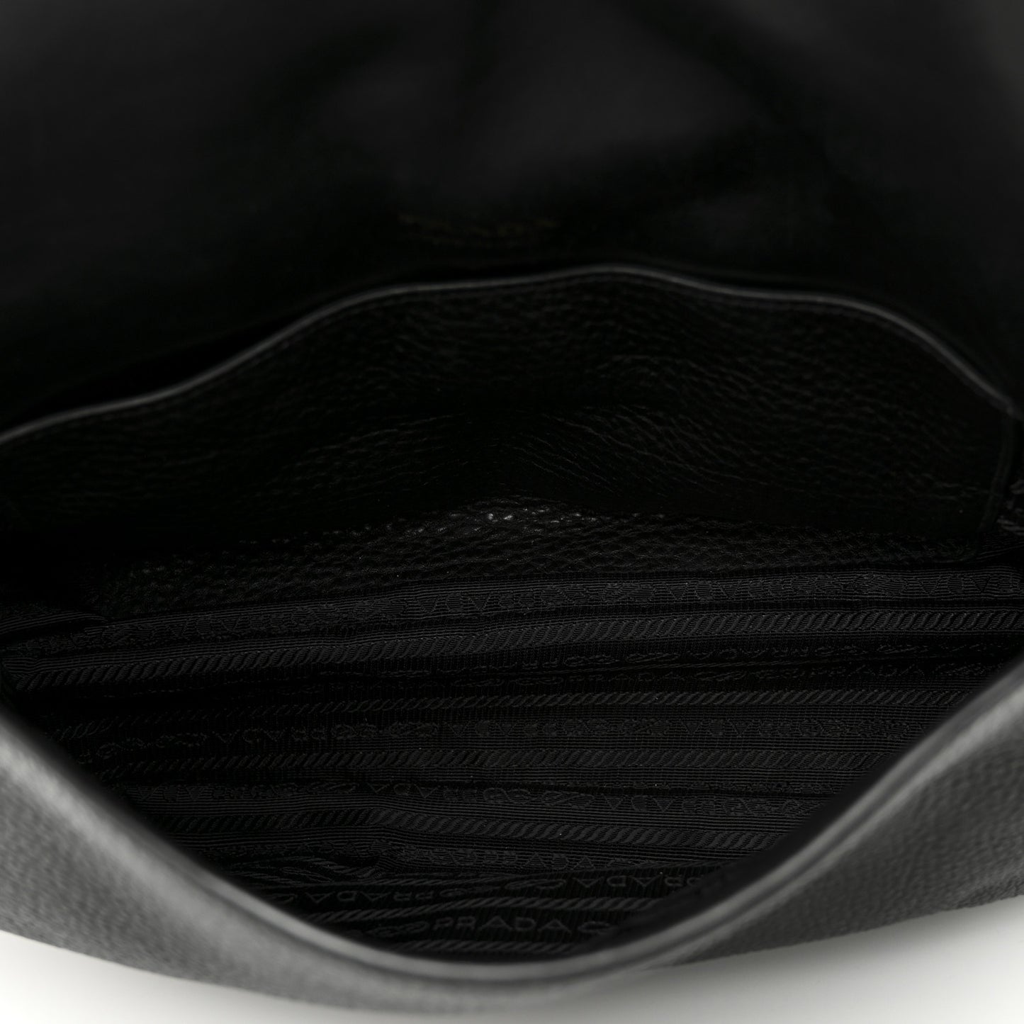 Vitello Daino Flap Shoulder Bag Black