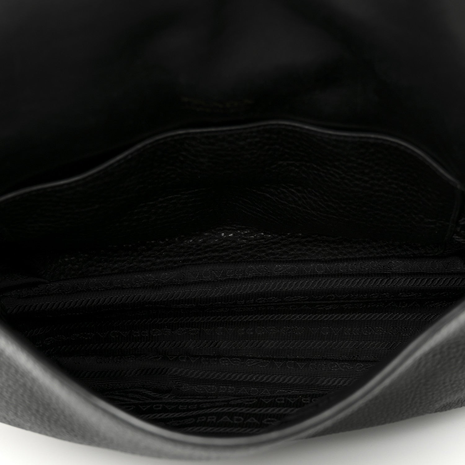 Prada Vitello Daino Flap Shoulder Bag Black 5 of 9