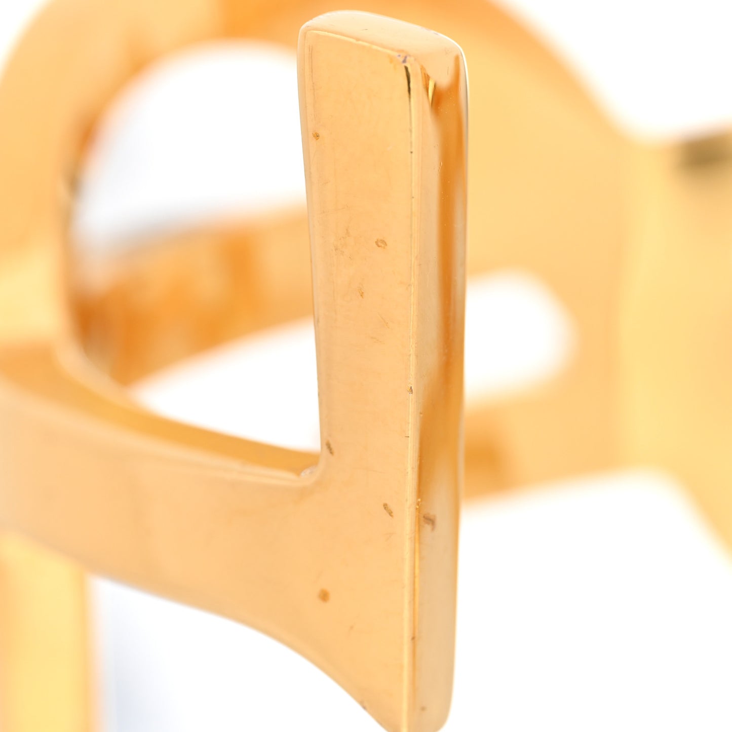 Brass Monogram Medium Cuff Bracelet Gold