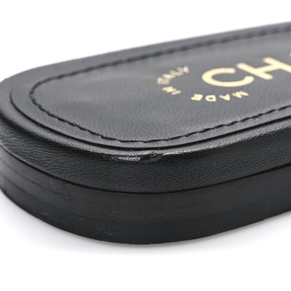 Chanel Lambskin Pearl CC Sandals 37.5 Black 11 of 11