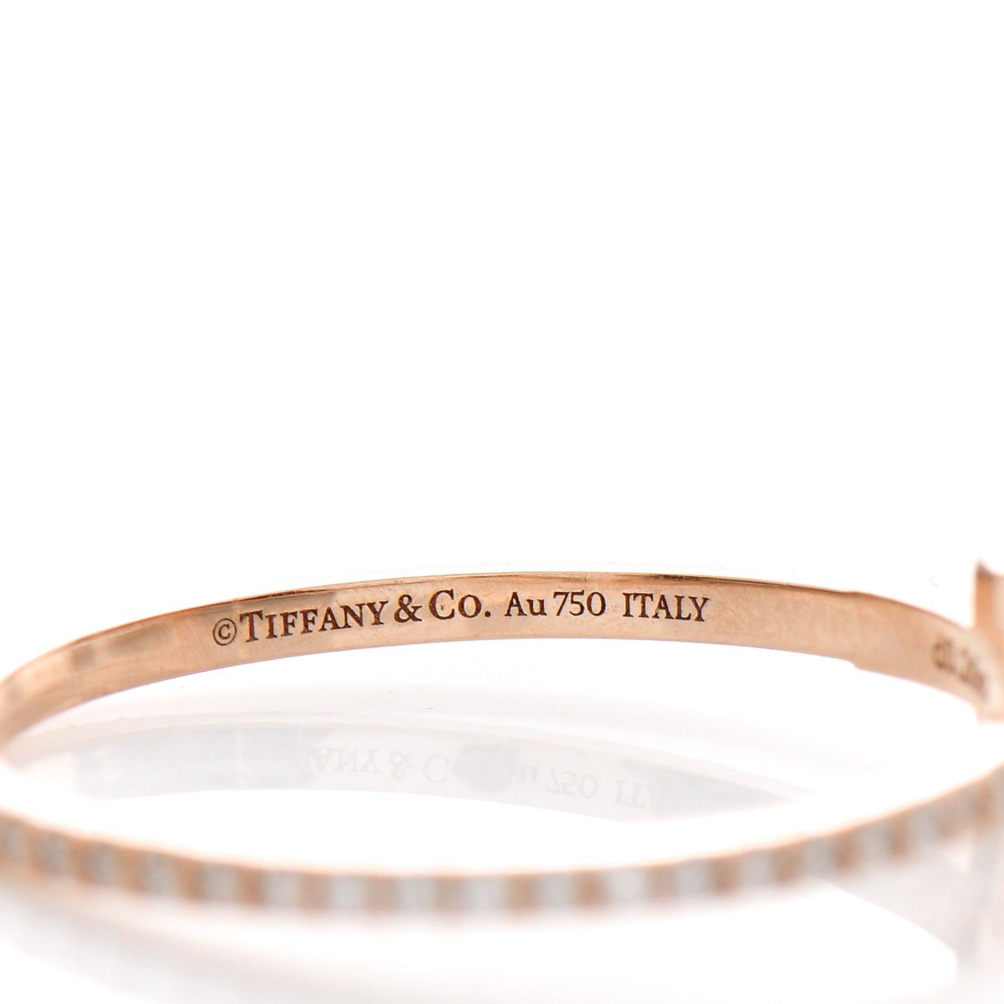18K Rose Gold Diamond T Wire Pave Ring 56 7.75