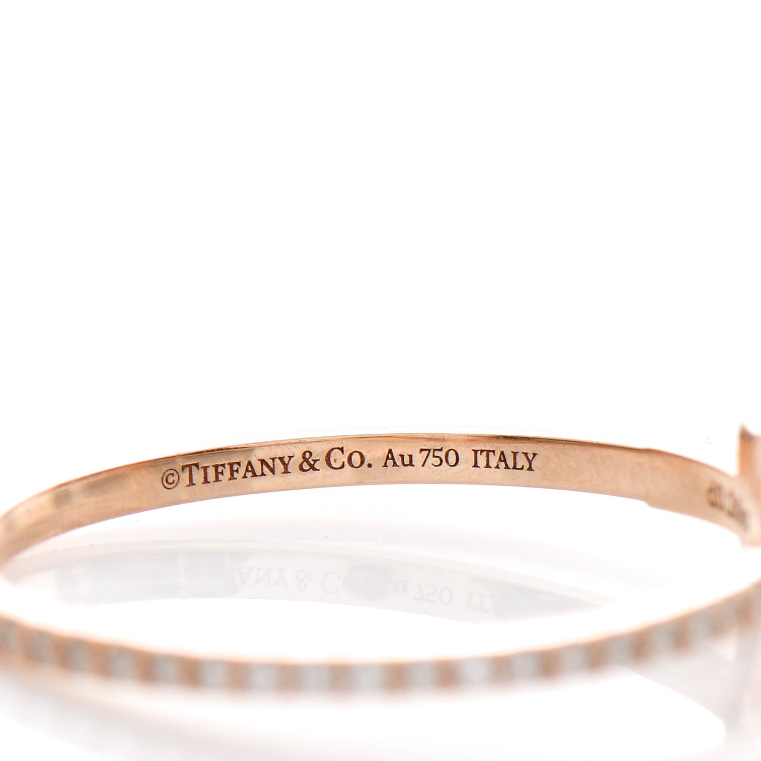 Tiffany 18K Rose Gold Diamond T Wire Pave Ring 56 7.75 4 of 6