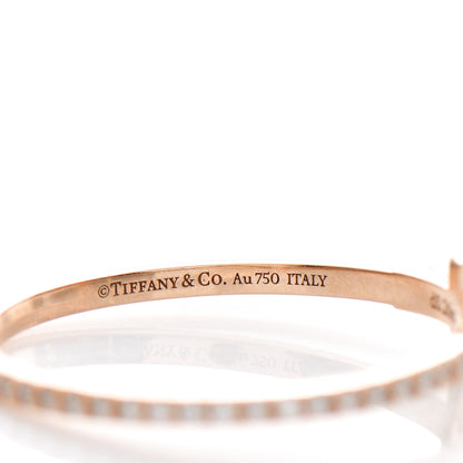Tiffany 18K Rose Gold Diamond T Wire Pave Ring 56 7.75 4 of 6