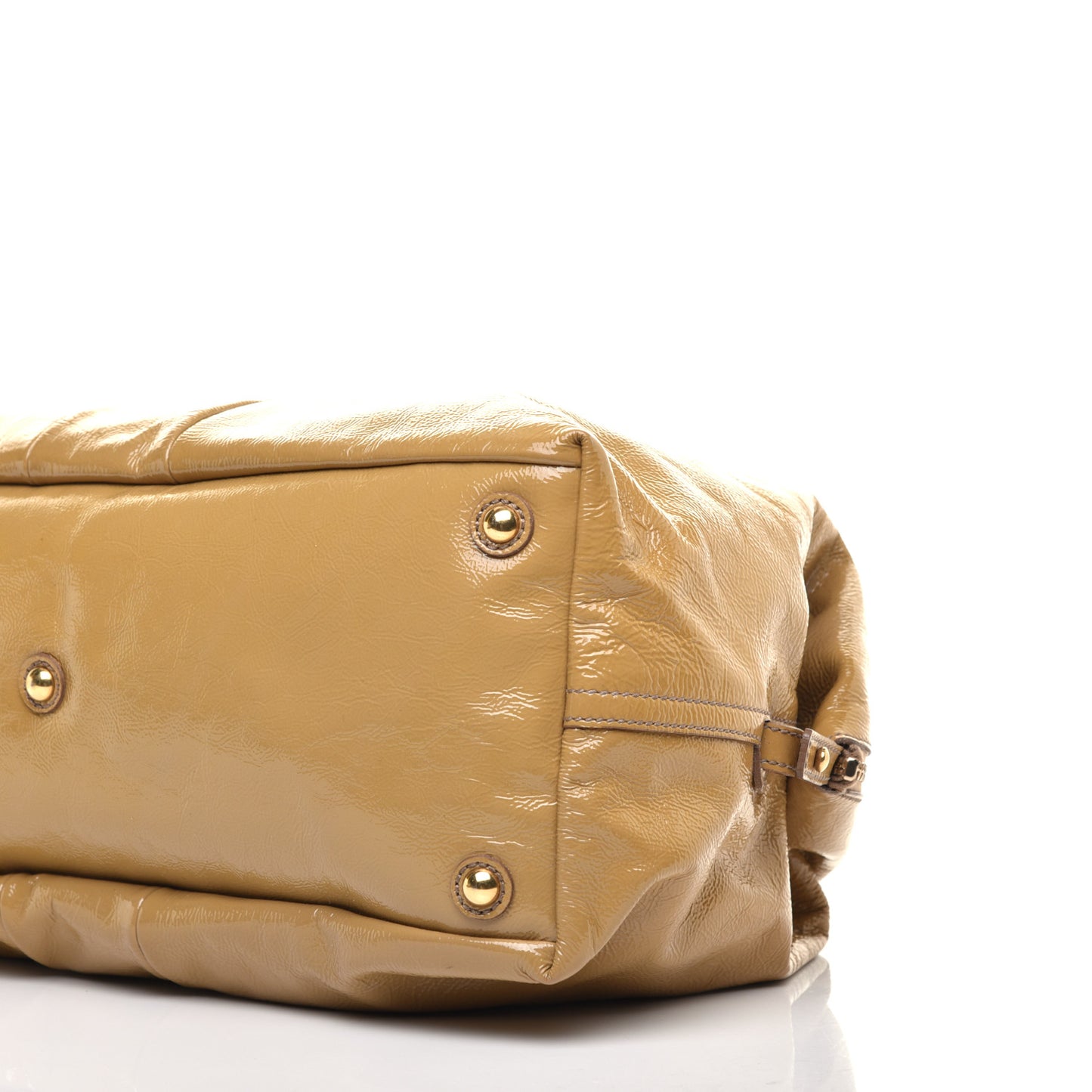 Textured Patent Medium Easy Y Bag Camel