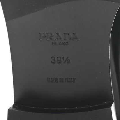 Prada Spazzolato Metal Triangle Logo 20mm Loafers 39.5 Black 6 of 7