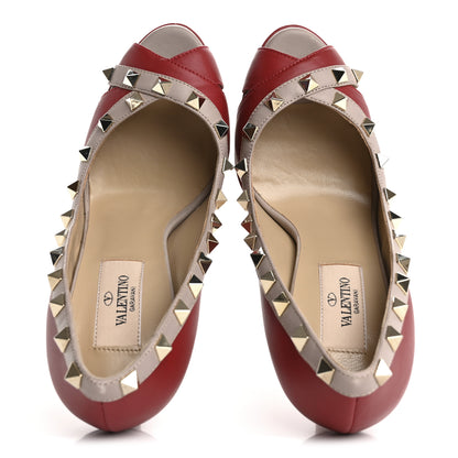 Valentino Garavani Nappa Rockstud Peep Toe Platform Pumps 36 Poudre Rosso 2 of 12