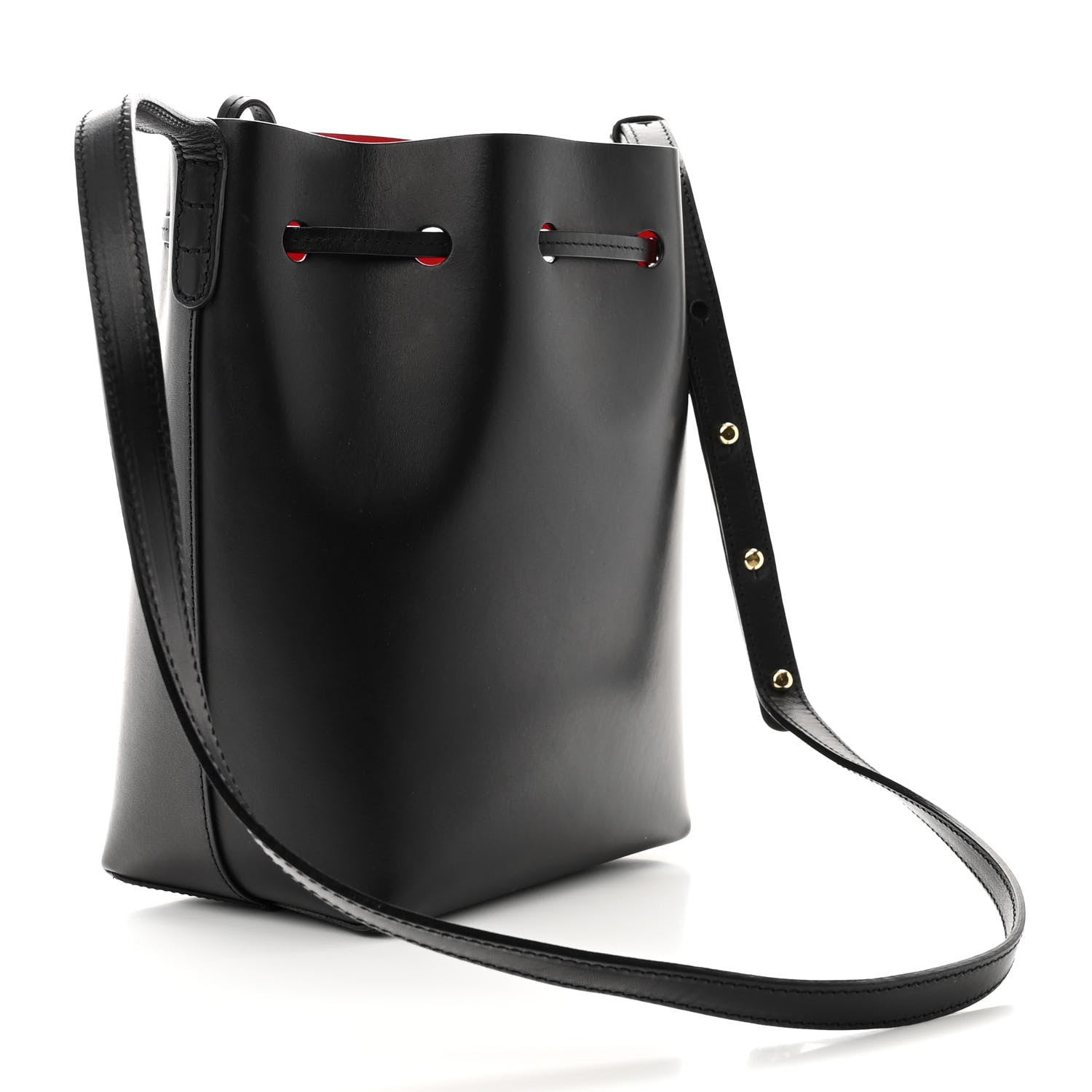 Mansur Gavriel Vegetable Tanned Calfskin Mini Bucket Bag Black Flamma 3 of 12