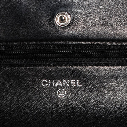Chanel Lambskin Quilted Wallet On Chain WOC Black 5 of 8