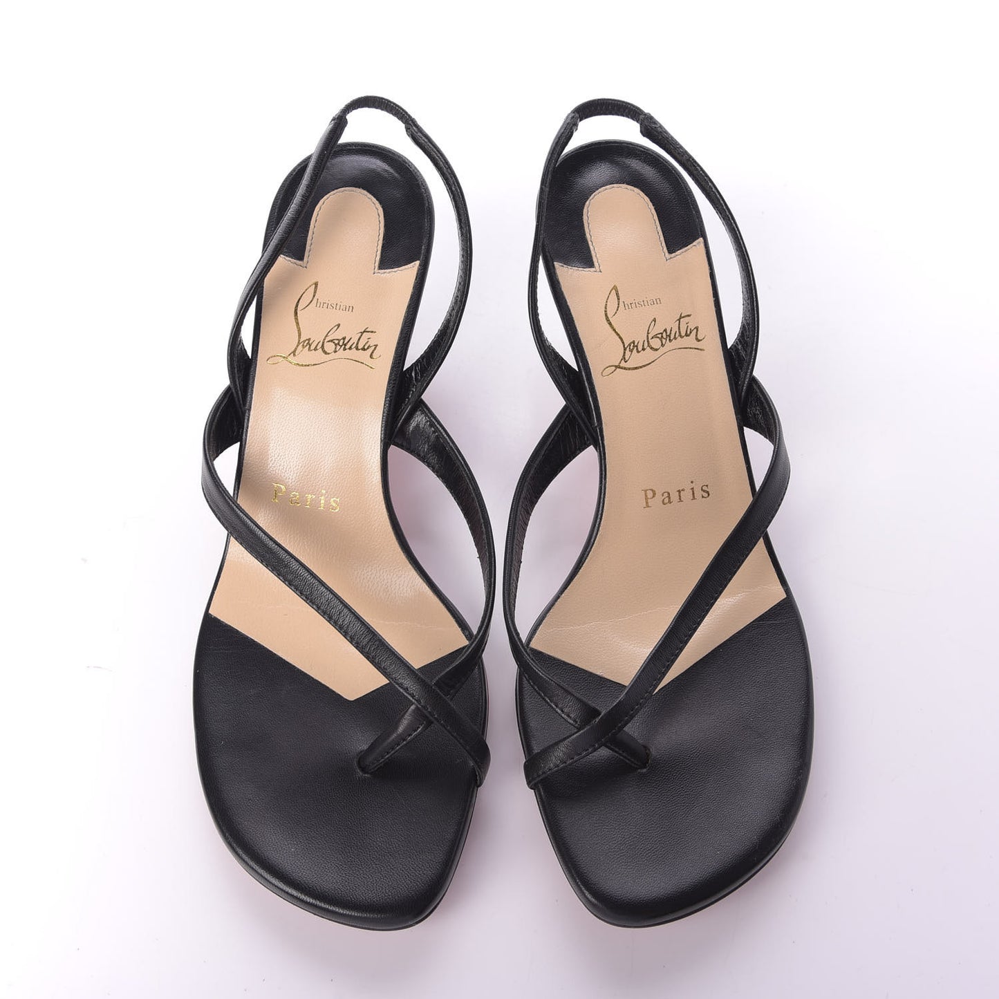 Calfskin Taralita 55 Thong Sandals 35.5 Black
