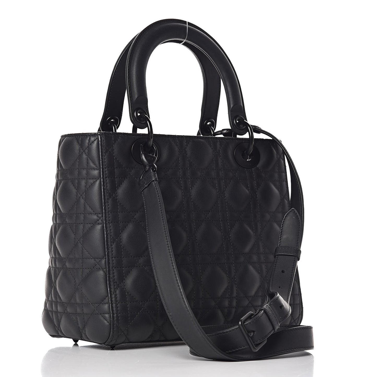 Ultra Matte Calfskin Cannage Medium Lady Dior Black