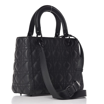 Christian Dior Ultra Matte Calfskin Cannage Medium Lady Dior Black 3 of 11