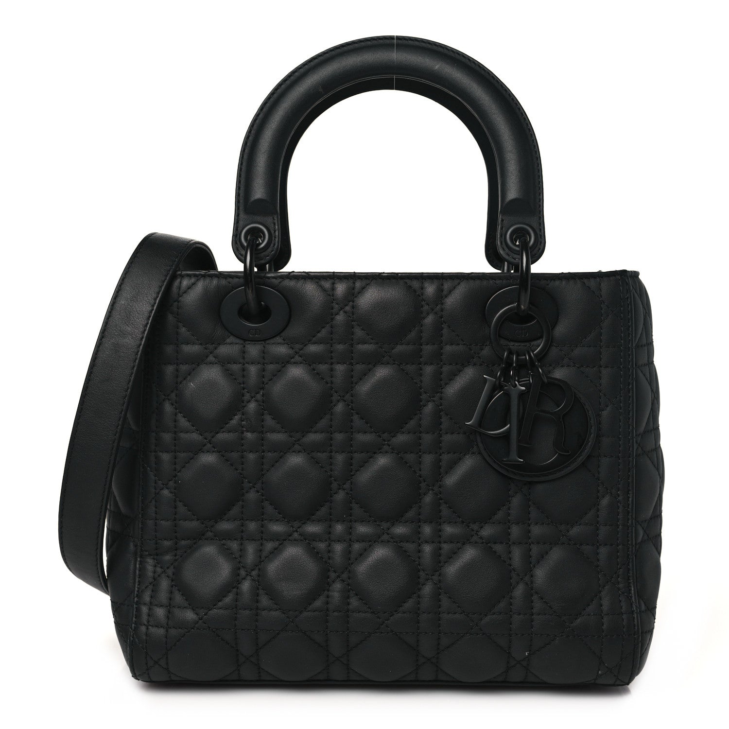 Christian Dior Ultra Matte Calfskin Cannage Medium Lady Dior Black 1 of 11