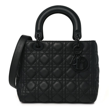 Christian Dior Ultra Matte Calfskin Cannage Medium Lady Dior Black 1 of 11