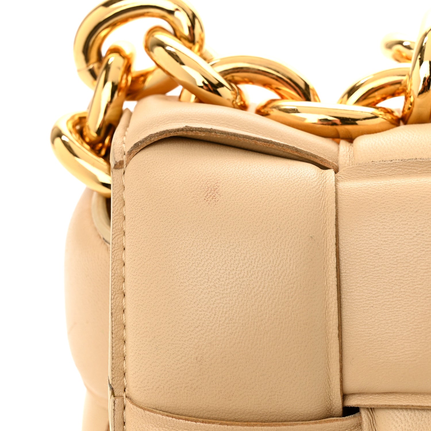 Bottega Veneta Lambskin Maxi Intrecciato Padded Chain Cassette Crossbody Bag Porridge 13 of 13