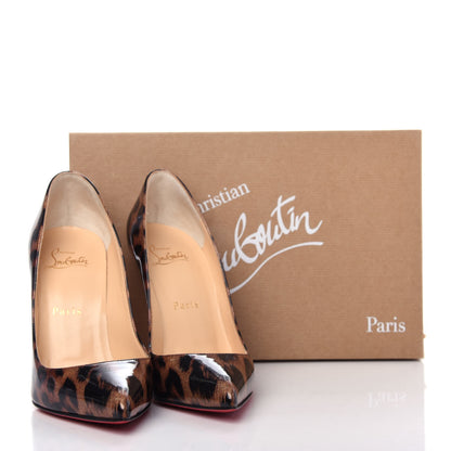 Christian Louboutin Patent Glitter Leopard Print Pigalle Follies 100 Pumps 37 Gold 10 of 12