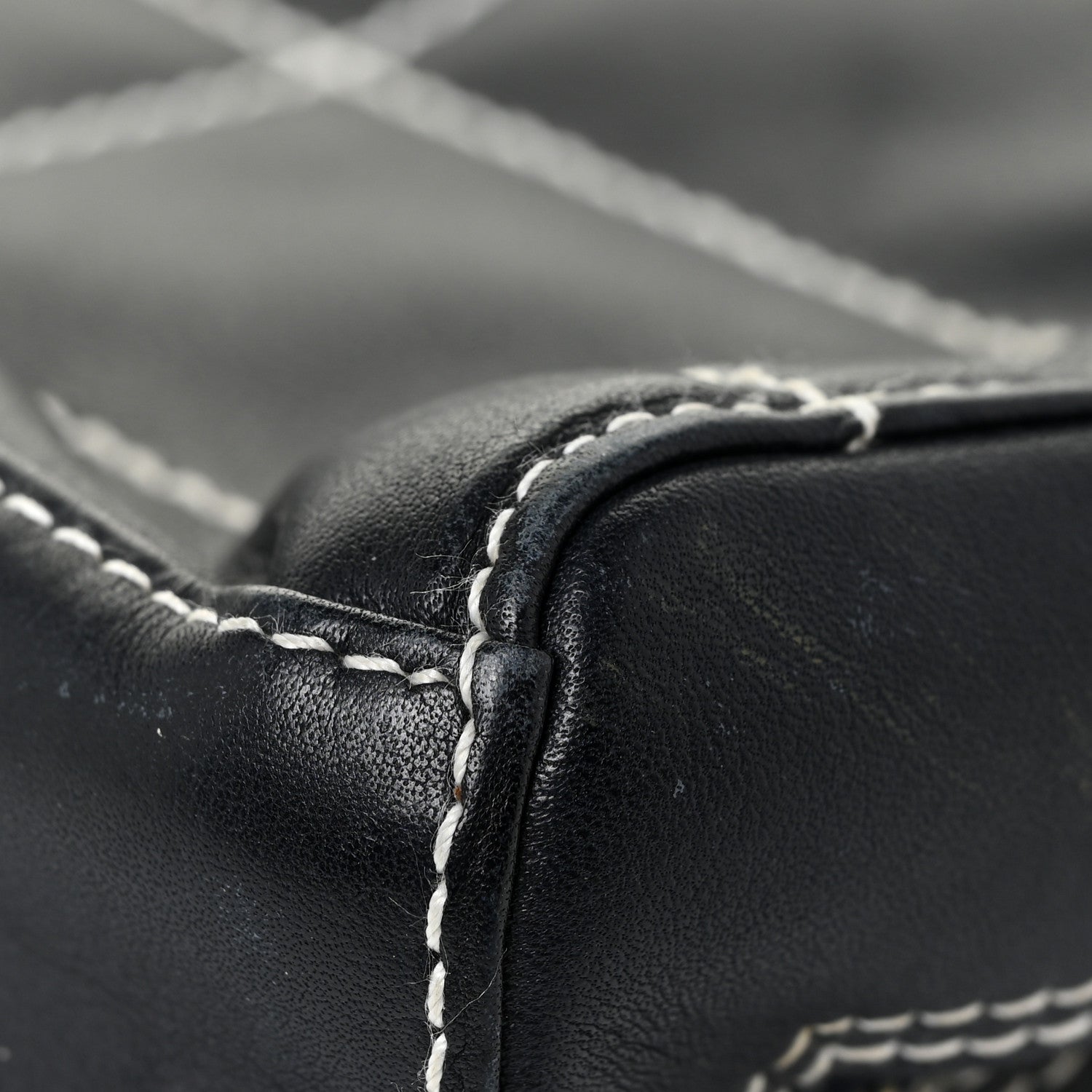 Chanel Lambskin Square Stitched Shoulder Bag Navy 13 of 26