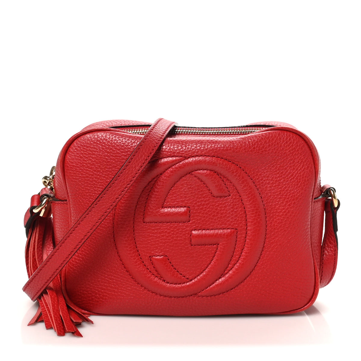 Gucci Pebbled Calfskin Small Soho Disco Bag Vibrant Red 1 of 11