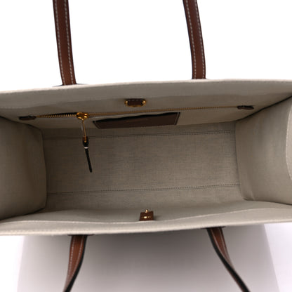 Burberry Canvas Smooth Calfskin Horseferry Print Small Freya Tote Natural Tan 5 of 8