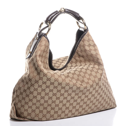 Gucci Monogram Large Horsebit Chain Hobo Dark Brown 3 of 7