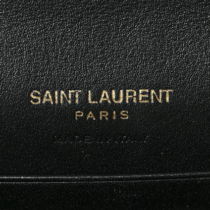 Saint Laurent Calfskin Crocodile Embossed Small Monogram Envelope Wallet Blue 6 of 6