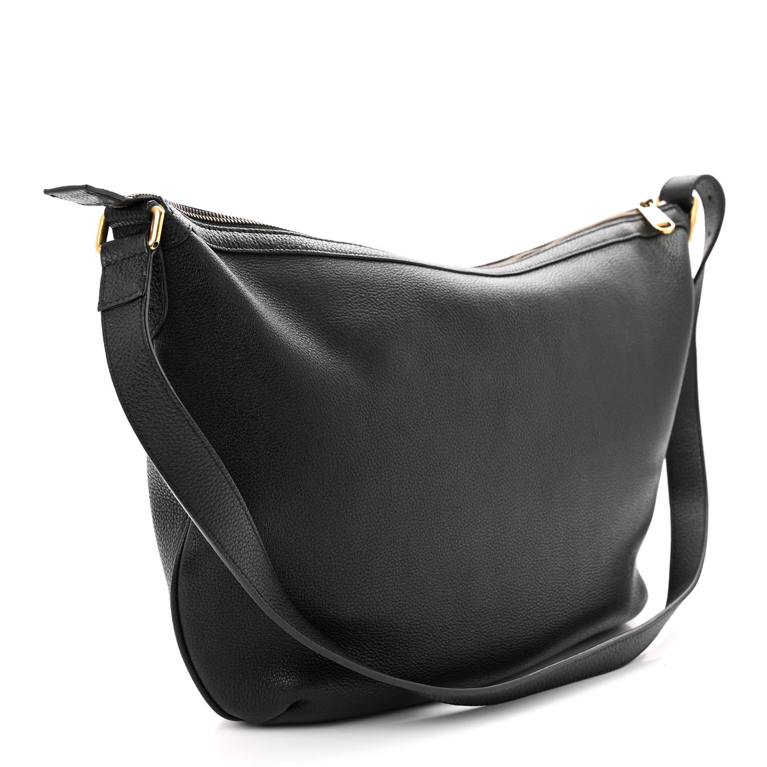 Gucci Grained Calfskin Logo Half Moon Hobo Black 3 of 11