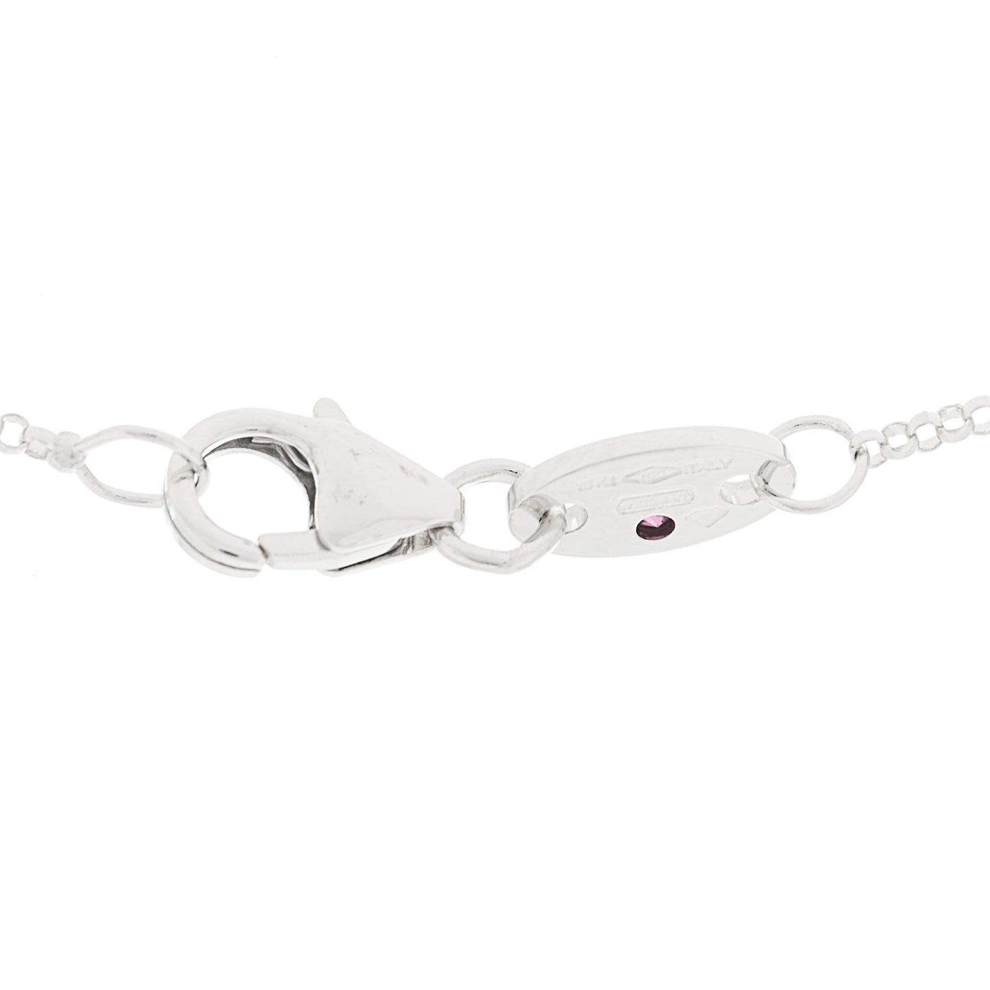 18K White Gold Diamond Small Princess Flower Pendant Necklace