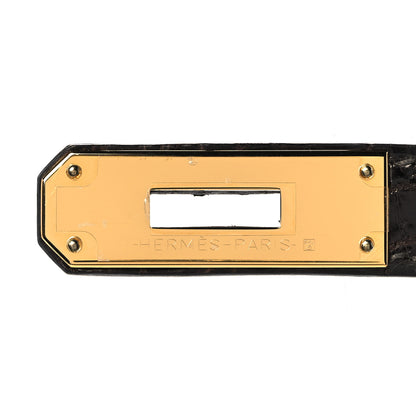 Hermes Shiny Niloticus Crocodile Kelly Sellier 28 Macassar 30 of 38