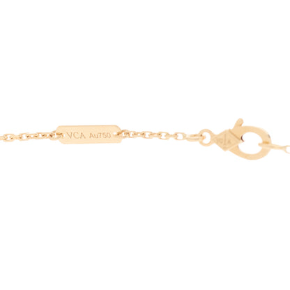 Van Cleef & Arpels 18K Yellow Gold Diamond Mini Frivole 3 Flowers Pendant Necklace 5 of 6