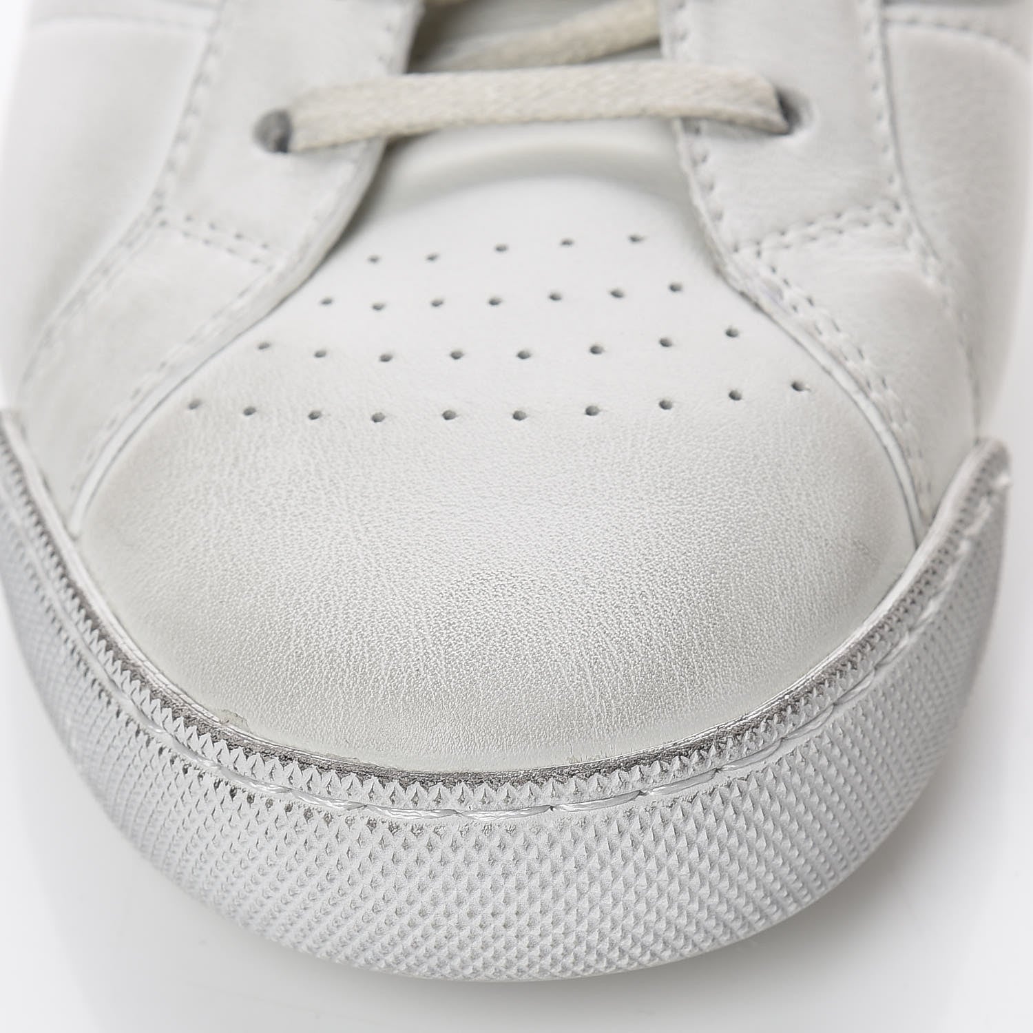 Saint Laurent Calfskin Distressed Lenny Logo-Print High Top Sneakers 38 Blanc Optique 11 of 14