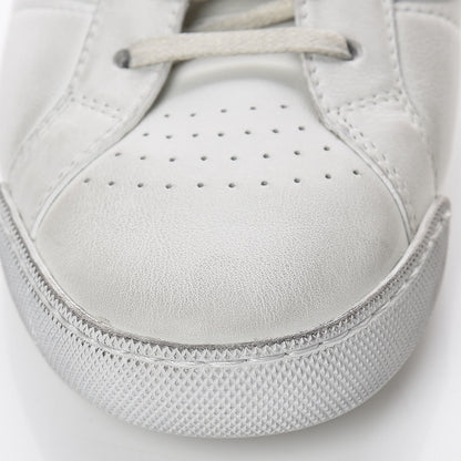 Saint Laurent Calfskin Distressed Lenny Logo-Print High Top Sneakers 38 Blanc Optique 11 of 14