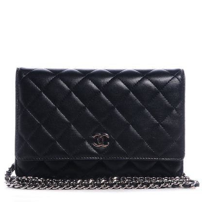 Chanel Lambskin Quilted Wallet On Chain WOC Black 1 of 8