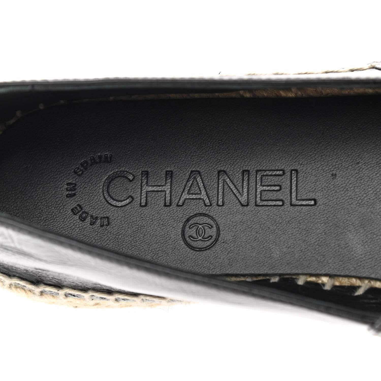 Chanel Patent Calfskin Crystal CC Espadrilles 36 Black 6 of 9