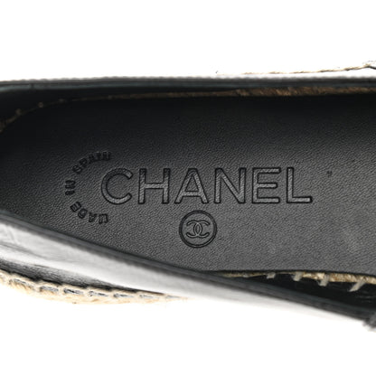 Chanel Patent Calfskin Crystal CC Espadrilles 36 Black 6 of 9