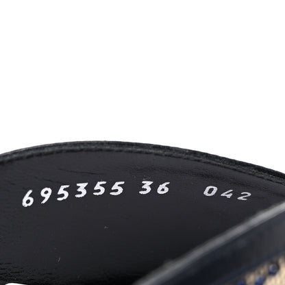 Gucci New Canvas Malaga Kid Crystal GG Monogram Square G 95mm Slide Sandals 36 Beige Blue 7 of 9