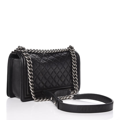 Chanel Lambskin Quilted Medium Boy Flap Black 3 of 17