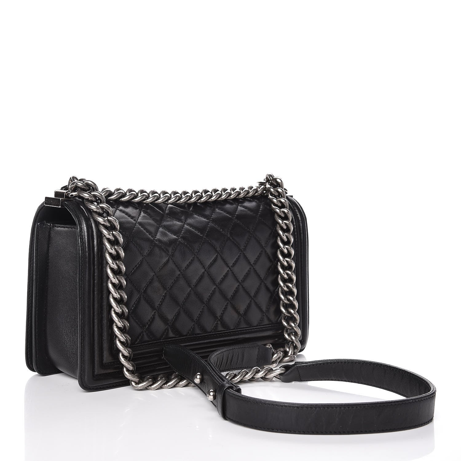 Chanel Lambskin Quilted Medium Boy Flap Black 3 of 20