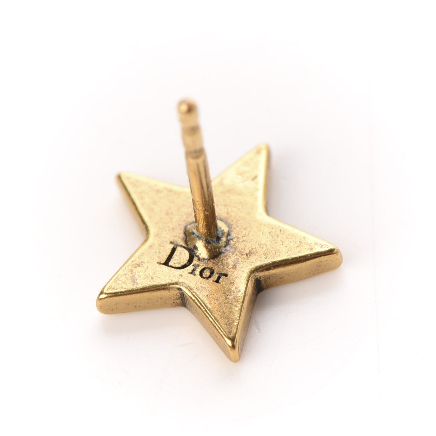 Metal Star Heart Earrings Black Gold