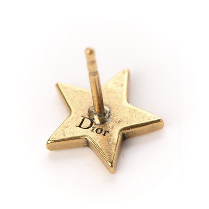 Christian Dior Metal Star Heart Earrings Black Gold 3 of 4
