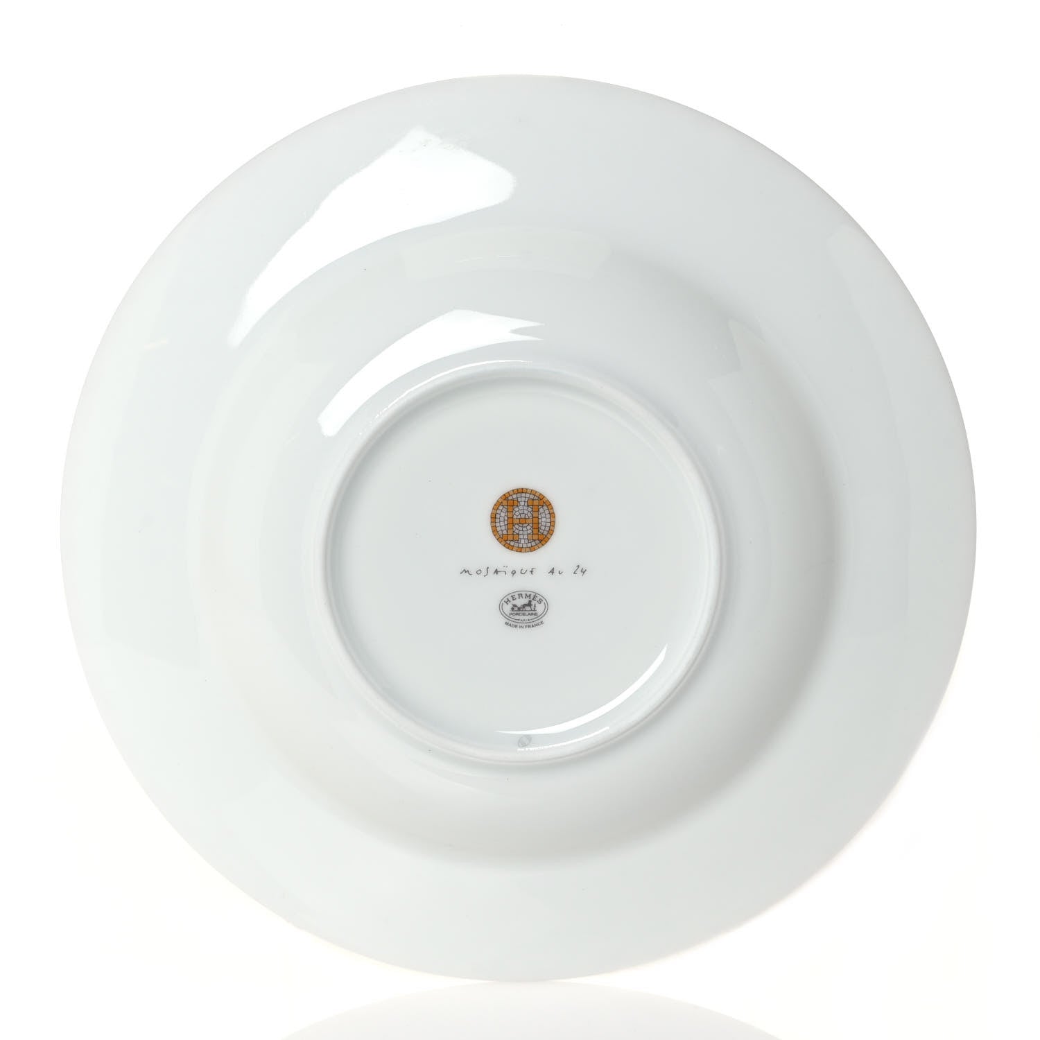Hermes Porcelain Mosaique Au 24 Soup Bowl Gold 2 of 6
