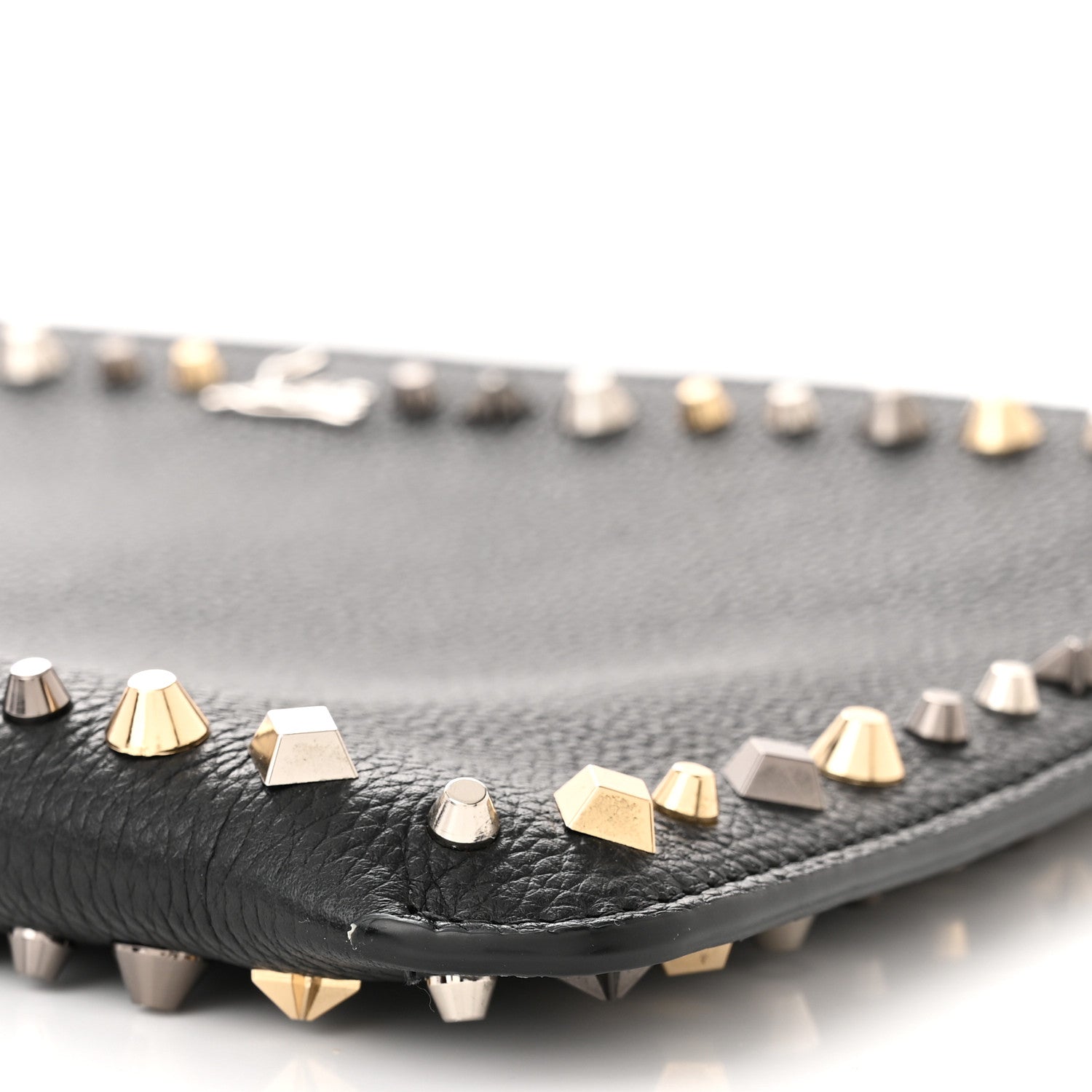 Christian Louboutin Calfskin Empire Trashmix Spike Loubiclutch Clutch Black 9 of 10