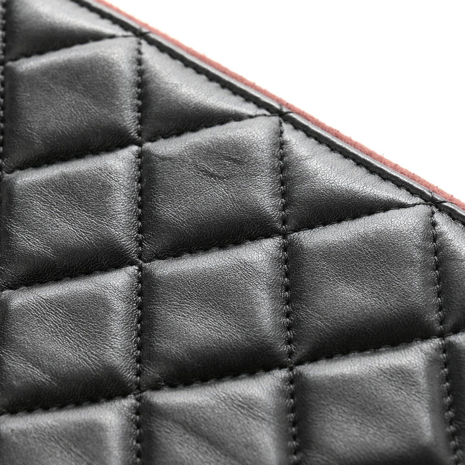 Chanel Lambskin Quilted Large Cosmetic Case Black 9 of 9